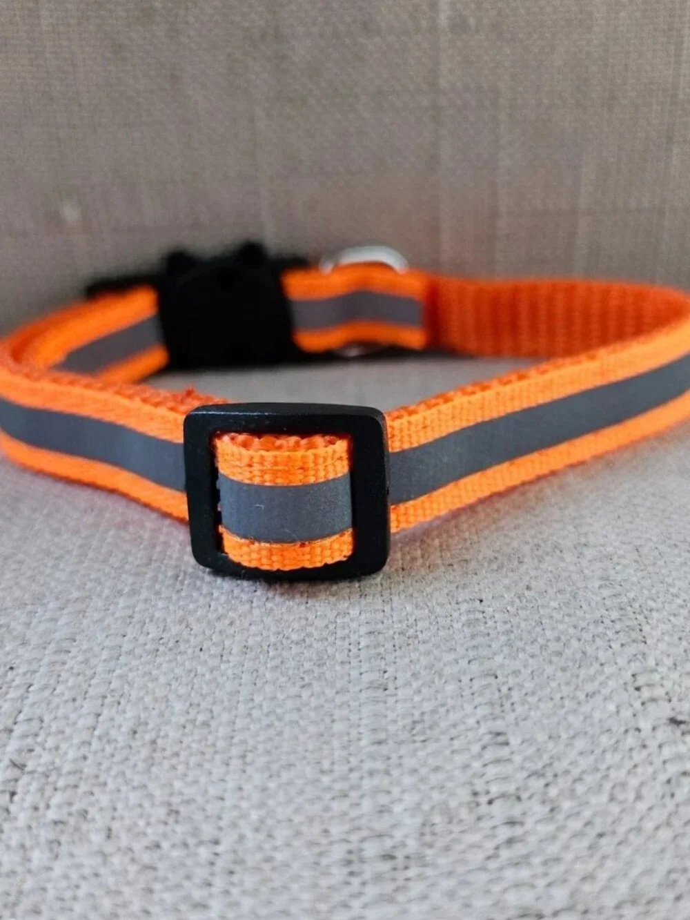 Orange Nylon Collar for Cat Reflective Neck Collar Cat Supply Adjustable W/ Bell